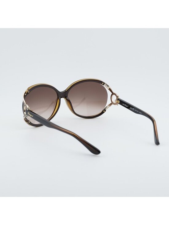 Salvatore Ferragamo SF600S 220 Sunglasses Brown Oval Frame, Brown Lenses main image 5